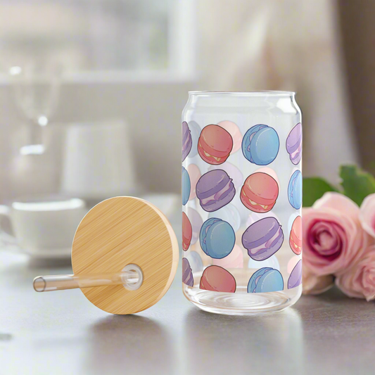 Colorful Macaron Sipper Glass 16oz